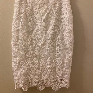 White Lace Banana Republic Pencil Skirt, Size 2